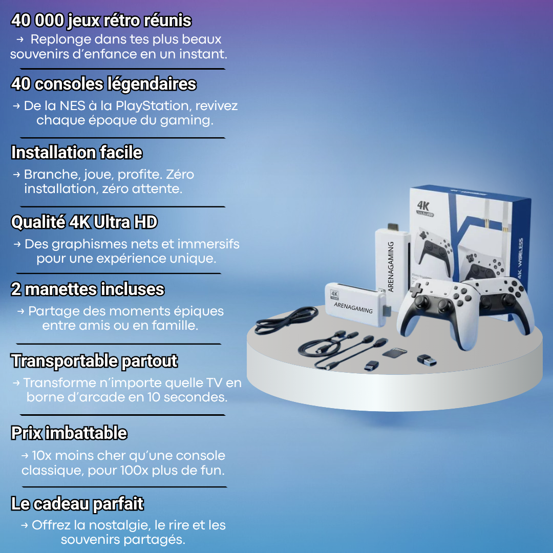 Console Arena Gaming - + 40.000 Jeux Rétros 4K HD 🎮